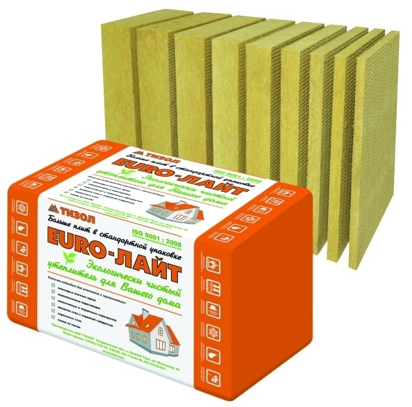 Утеплитель Тизол ЕВРО-Лайт 35 1000х600х220 мм, 2 шт. уп